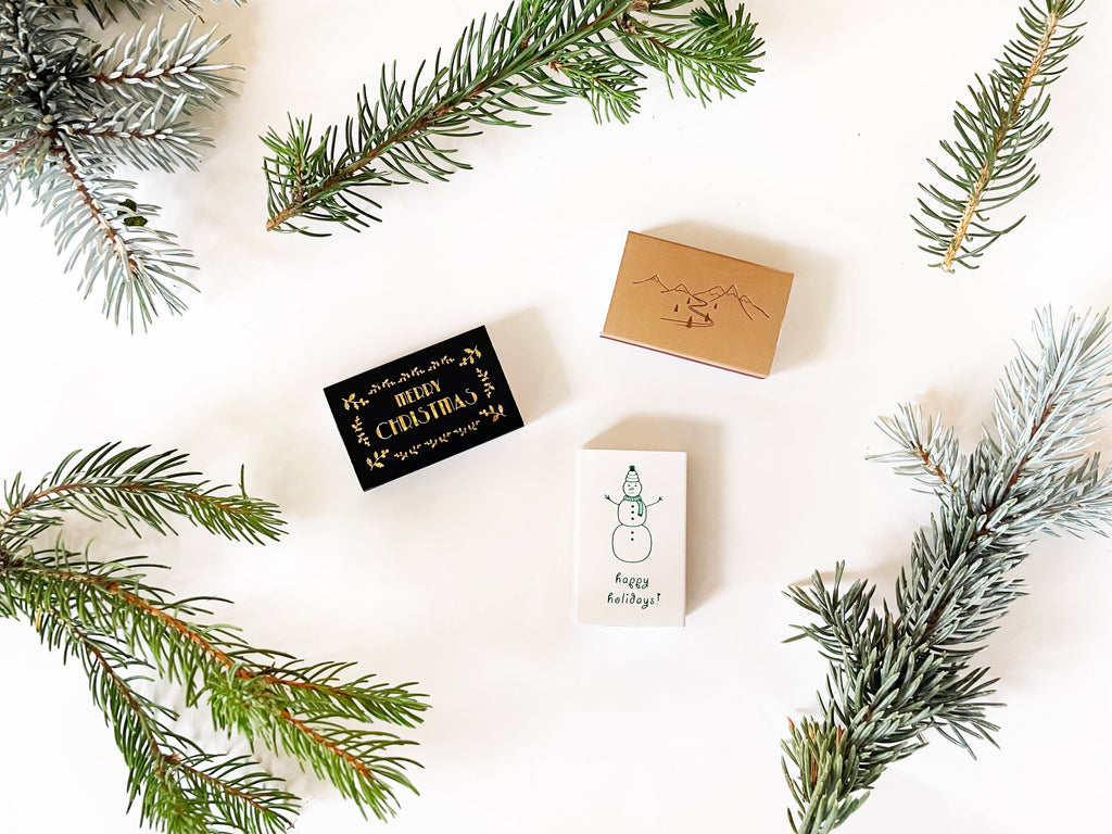 Snow Capped Mountains Matchbox | Hygge Gift | Cozy Candle Tool