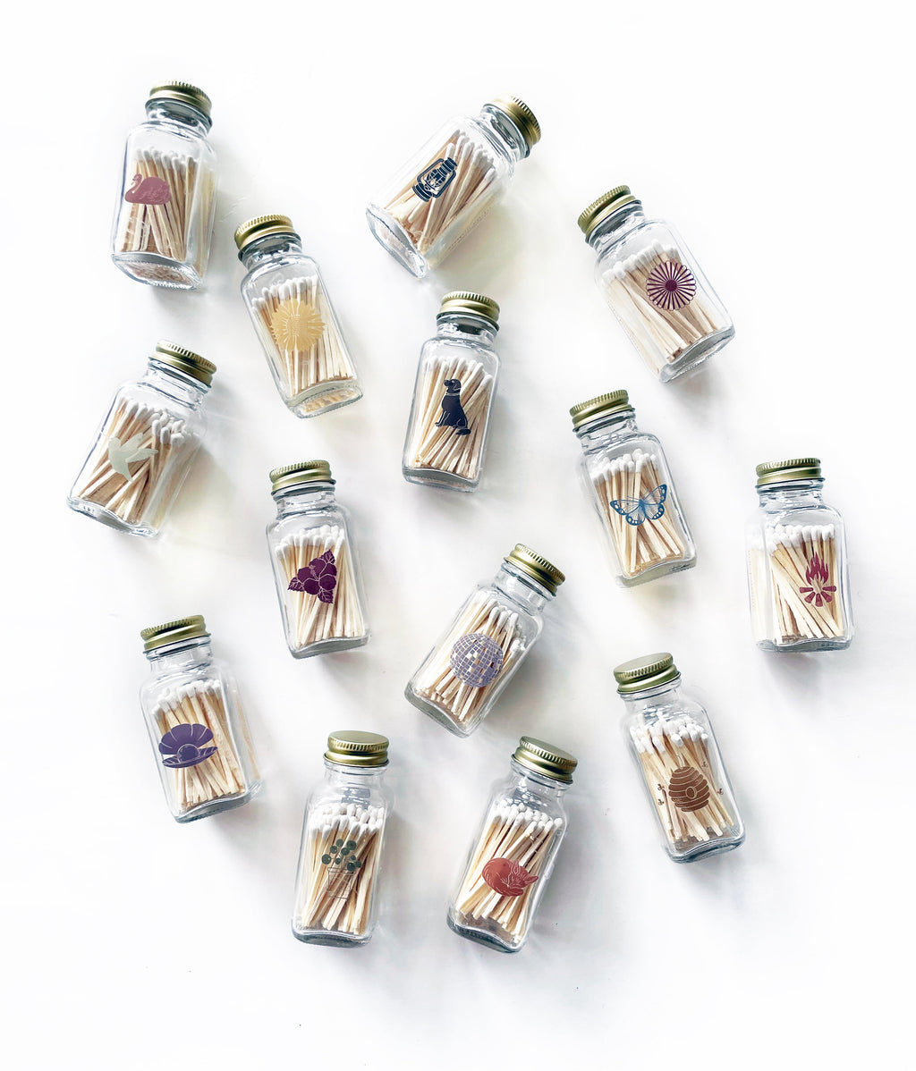 Sunflower Jar of Matches | Modern Farmhouse Match Cloche