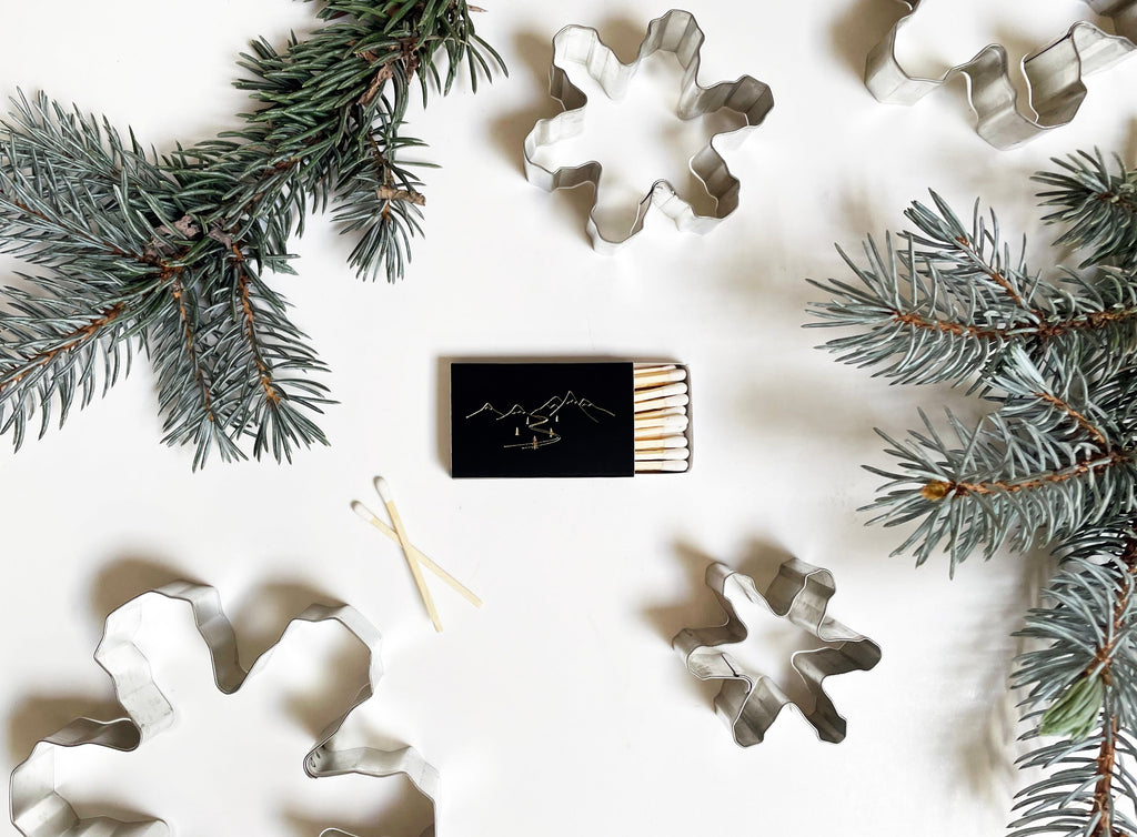 Snow Capped Mountains Matchbox | Hygge Gift | Cozy Candle Tool