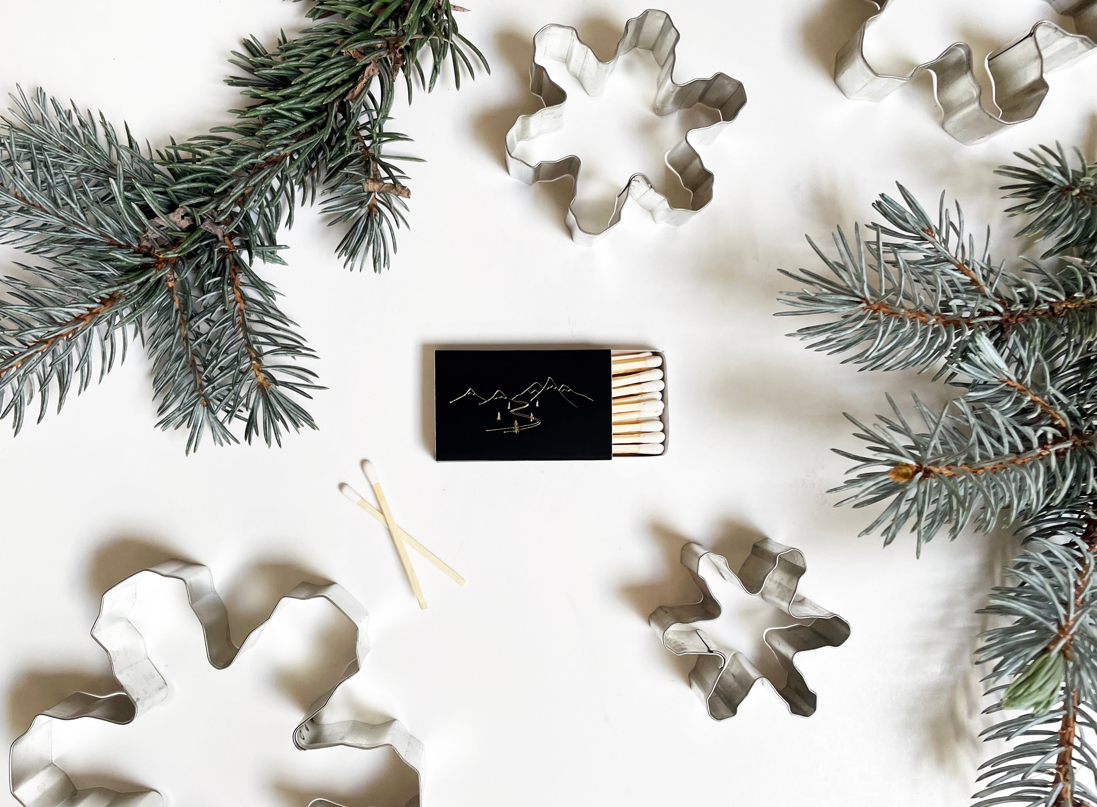 Snow Capped Mountains Matchbox | Hygge Gift | Cozy Candle Tool